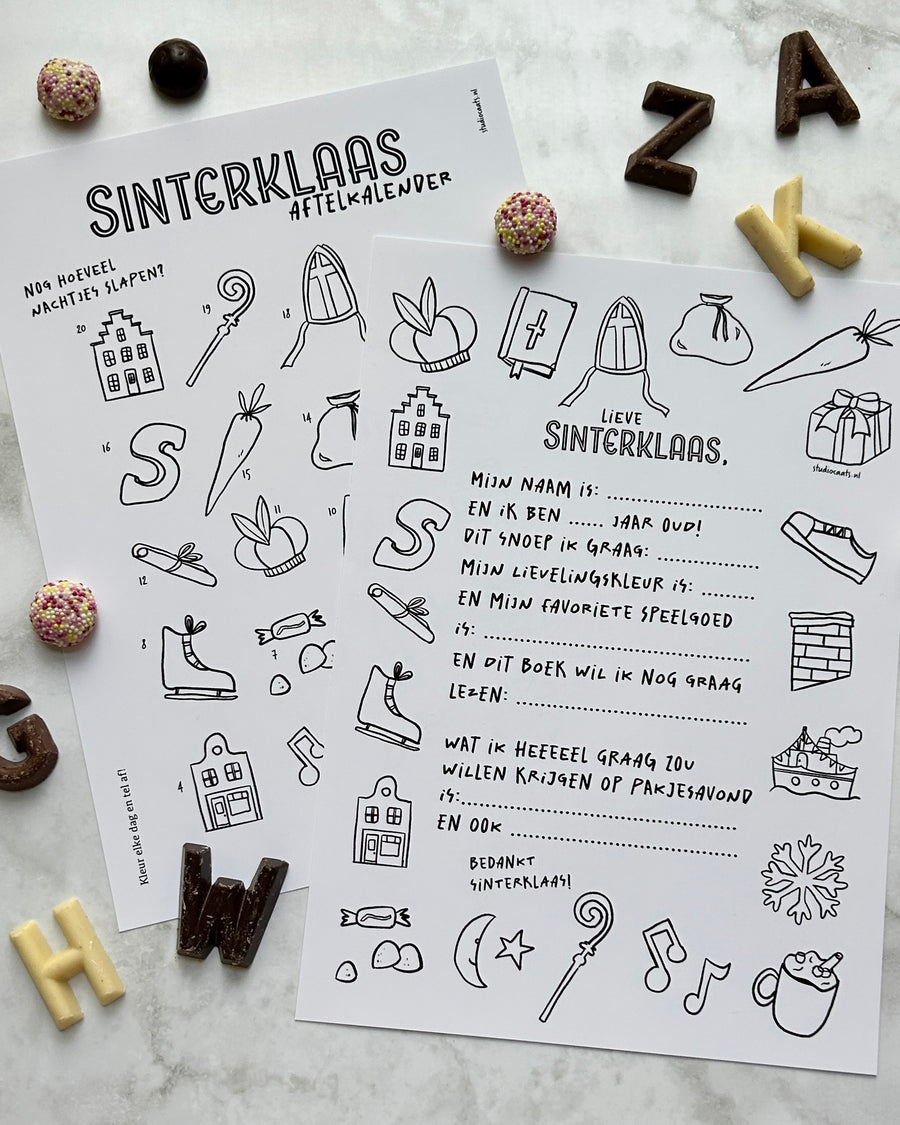 Invulbrief & Aftelkalender Sint