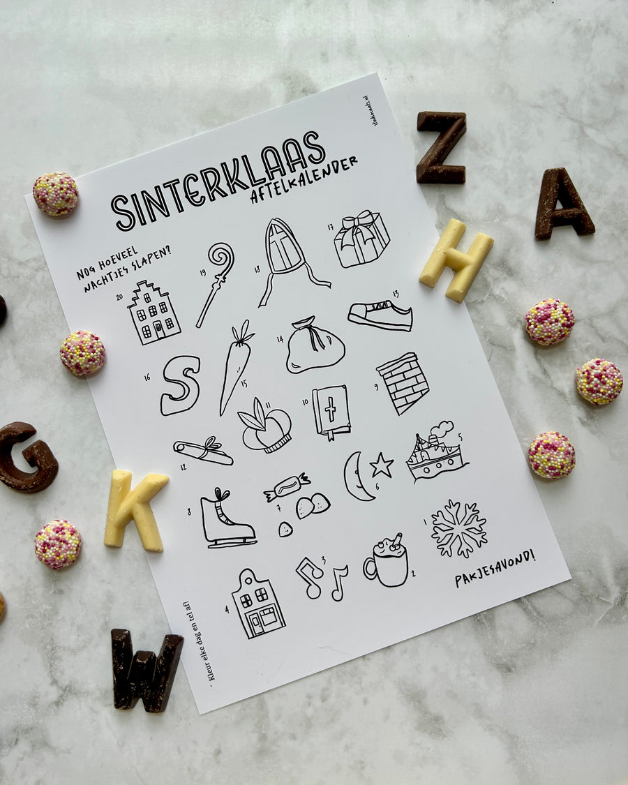 Invulbrief & Aftelkalender Sint