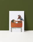 Kerstkaart 'Postduif'